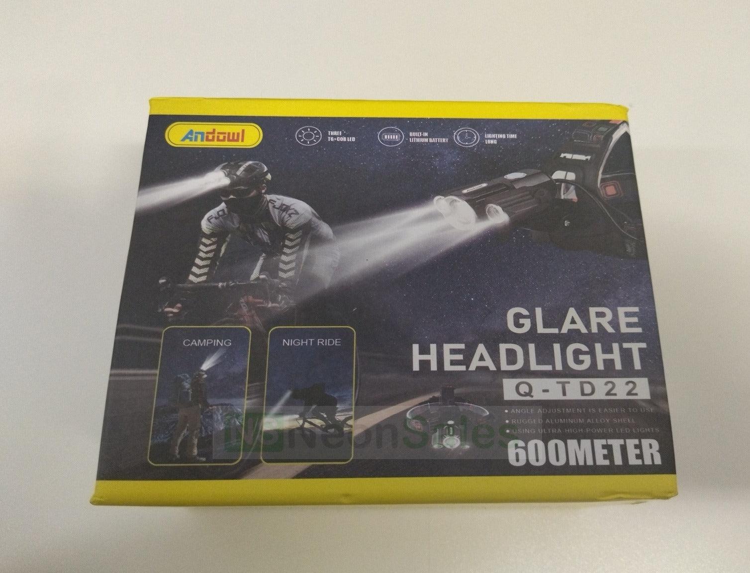 ANDOWL RECHARGEABLE GLARE HEADLIGHT 600M - Q-TD22 - NeonSales {{ shop.shopifyCountryName }}
