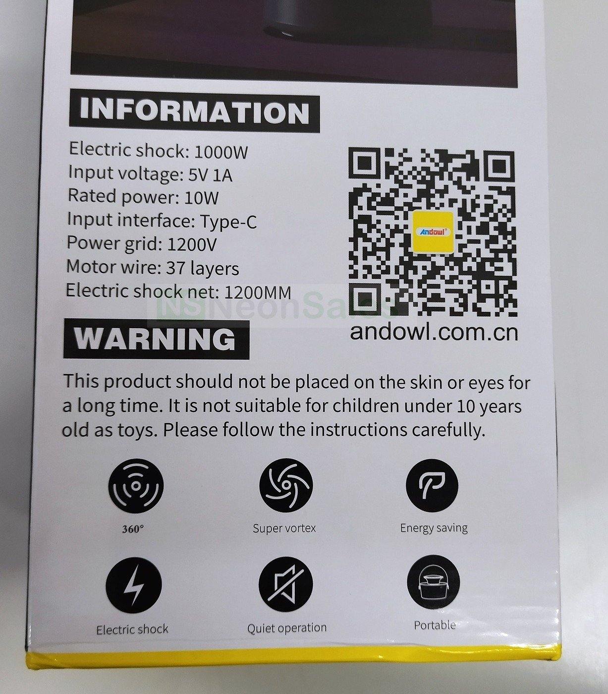 ANDOWL USB PORTABLE UV INSECT ZAPPER - Q-BY23 - NeonSales {{ shop.shopifyCountryName }}
