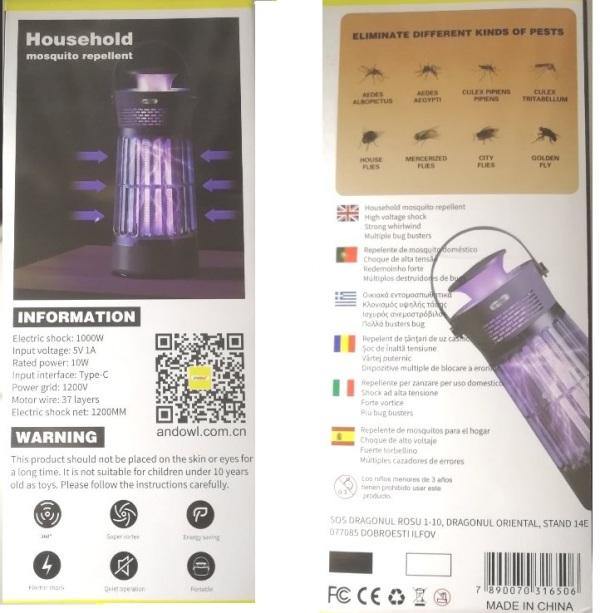 ANDOWL USB PORTABLE UV INSECT ZAPPER - Q-BY23 - NeonSales South Africa