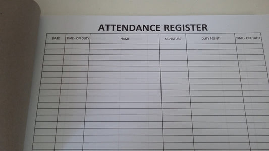 ATTENDANCE REGISTER - NeonSales {{ shop.shopifyCountryName }}