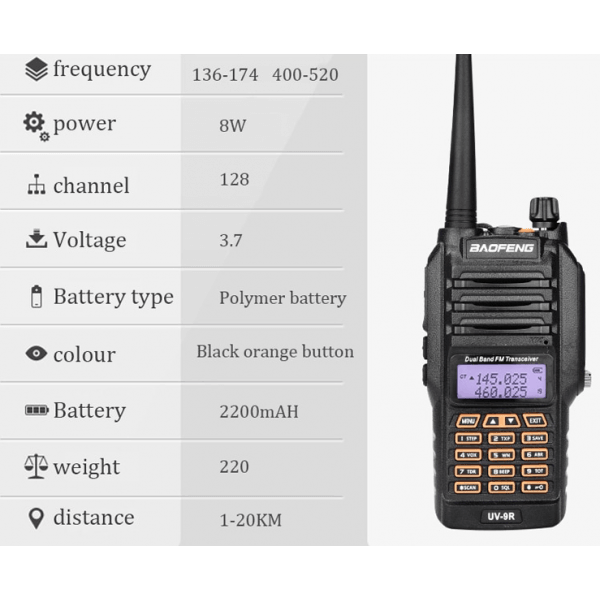 BAOFENG UV-9R UHF/VHF TRANSCEIVER RADIO - NeonSales {{ shop.shopifyCountryName }}