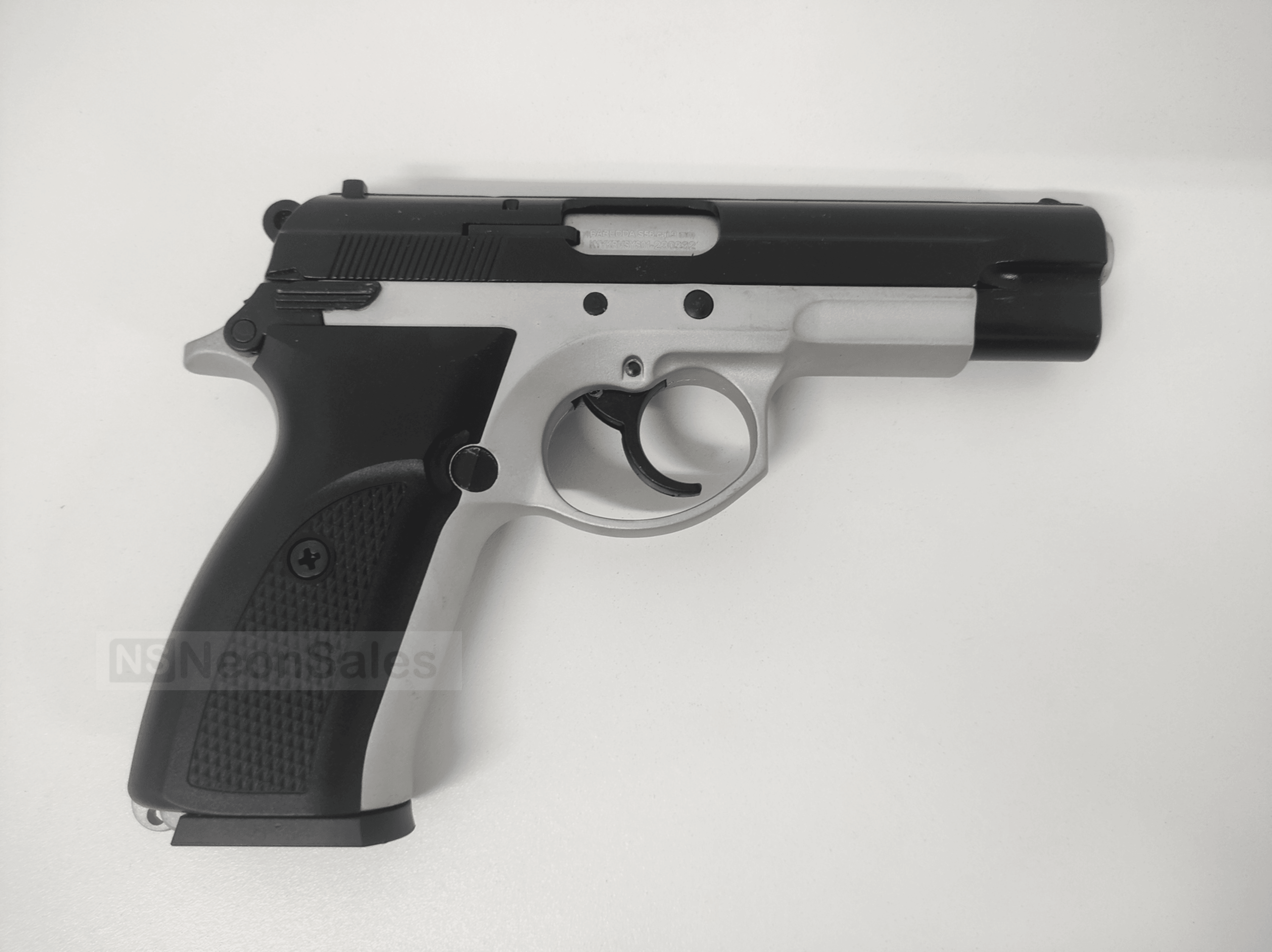 BAREDDA S56 BLANK GUN - BLACK & WHITE - NeonSales South Africa