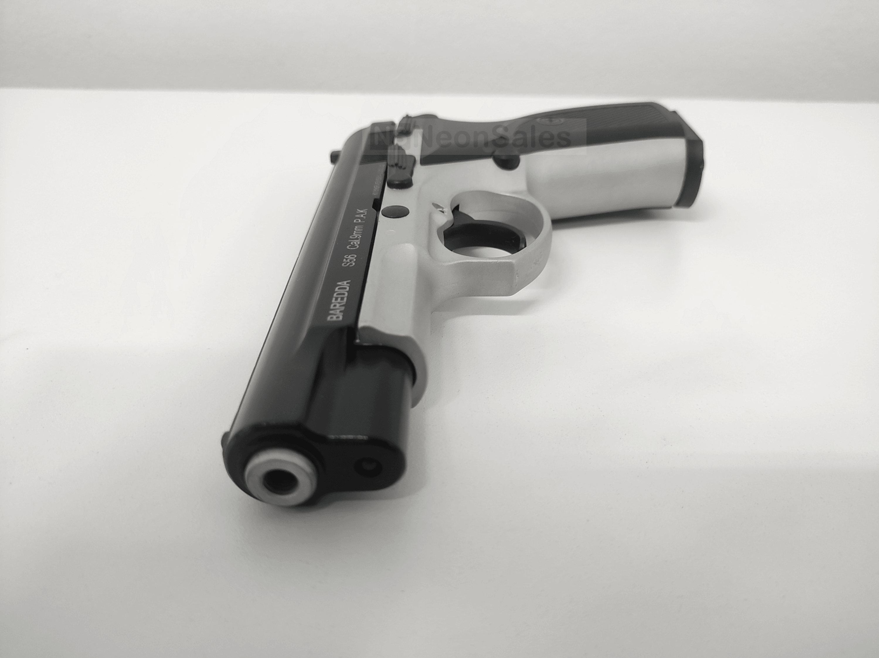 BAREDDA S56 BLANK GUN - BLACK & WHITE - NeonSales South Africa