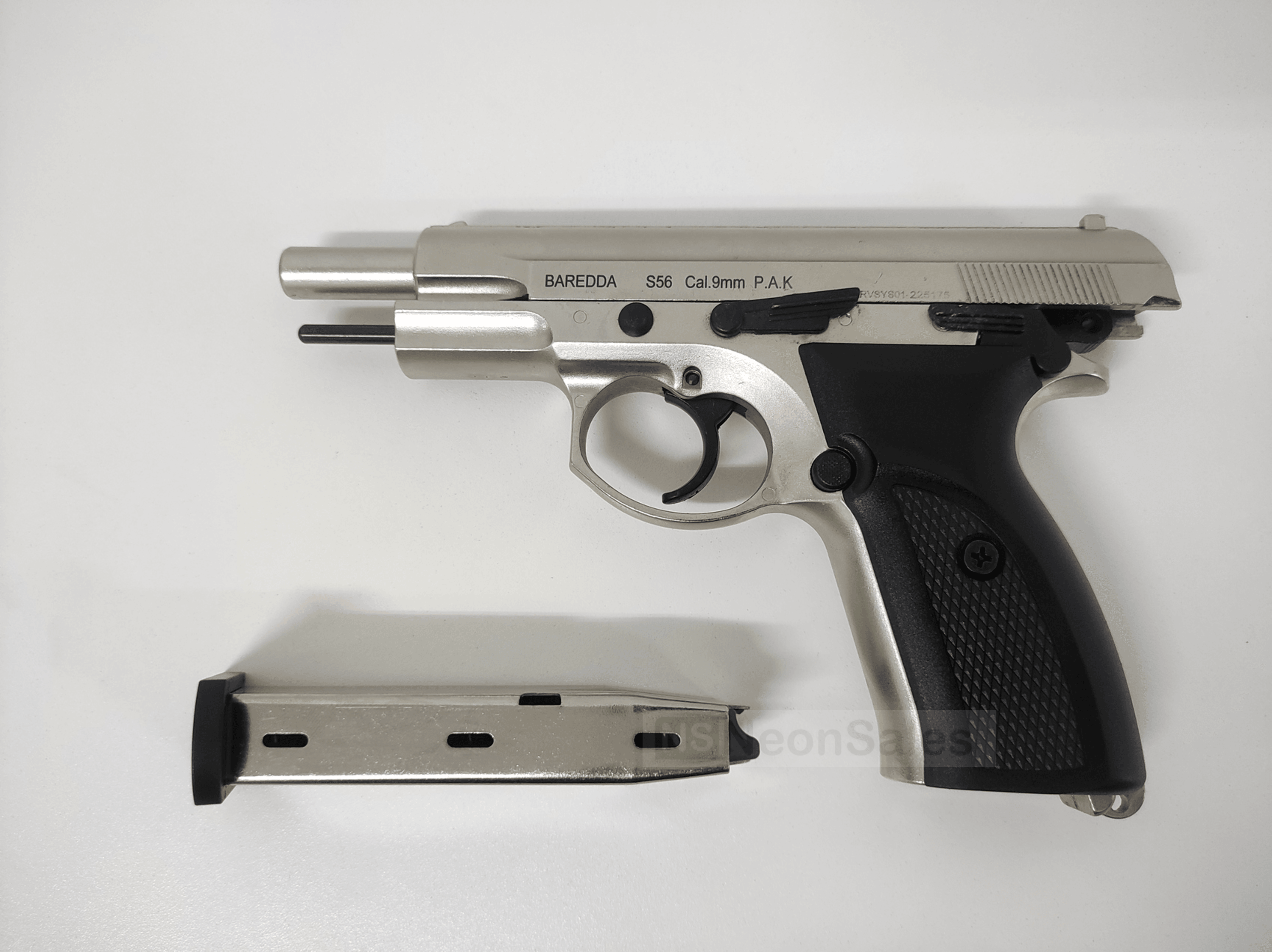 BAREDDA S56 BLANK GUN - SATIN CHROME - NeonSales South Africa