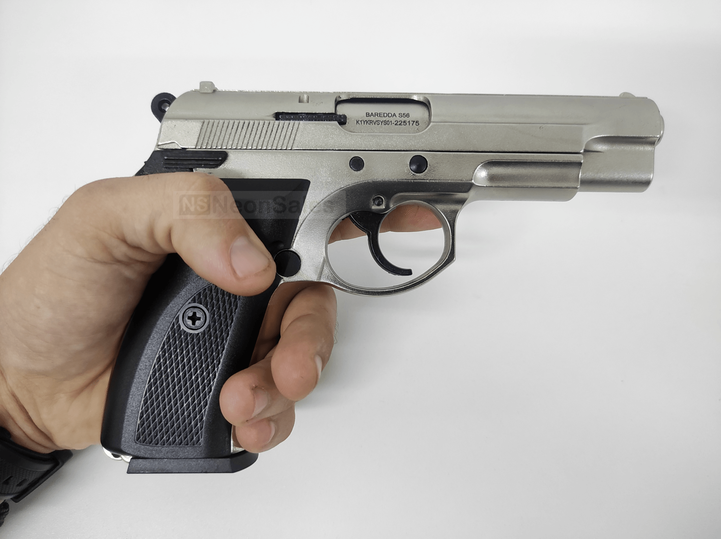 BAREDDA S56 BLANK GUN - SATIN CHROME - NeonSales South Africa