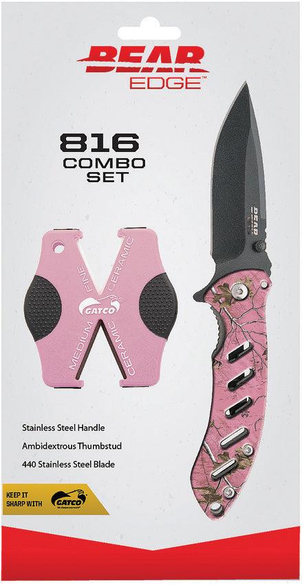 BEAR&SON BEAR EDGE & GATCO SHARPENER, PINK CAMO - NeonSales South Africa