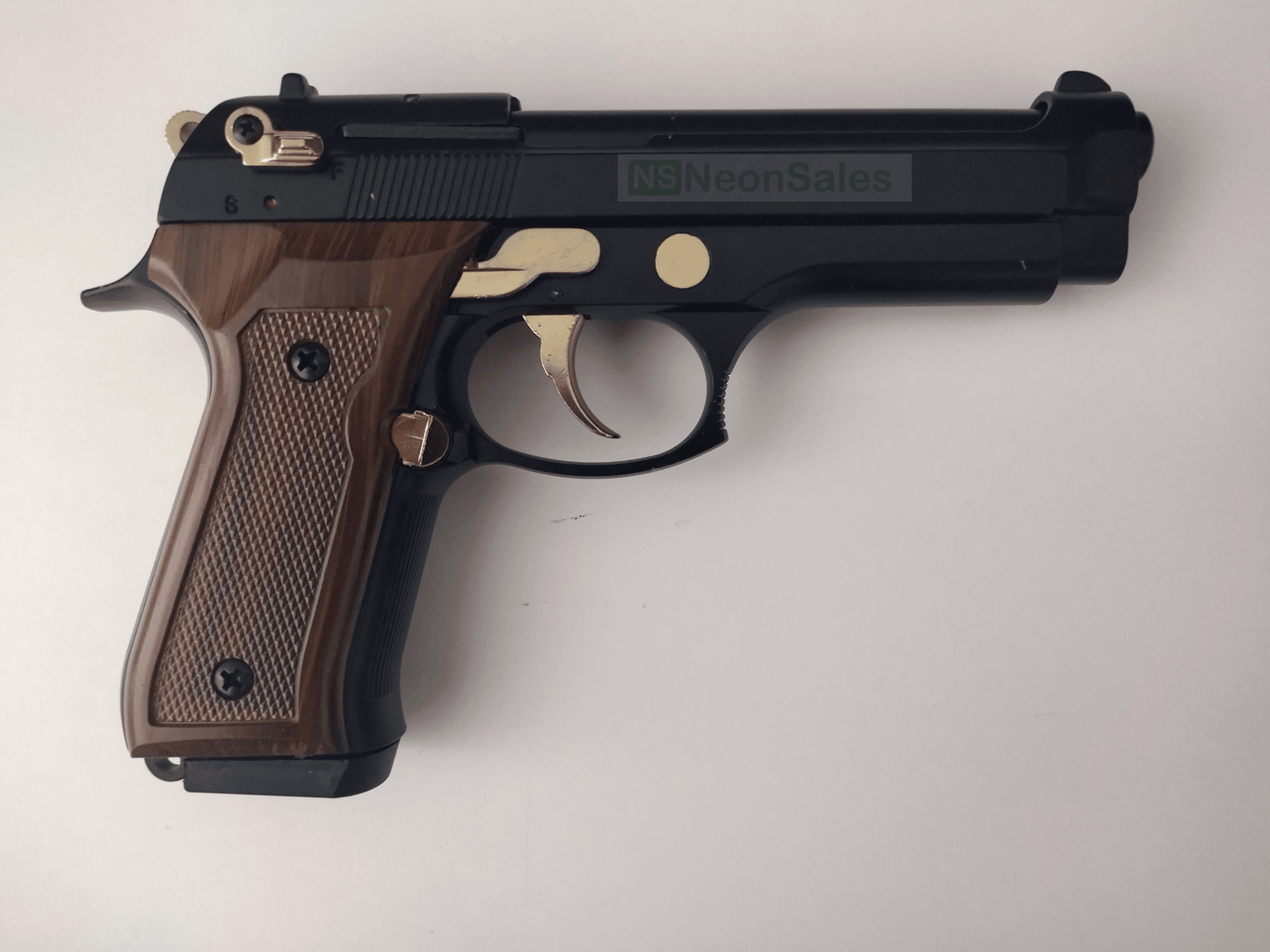 BLOW F92 BLANK GUN - BLACK/GOLD/BROWN - NeonSales {{ shop.shopifyCountryName }}