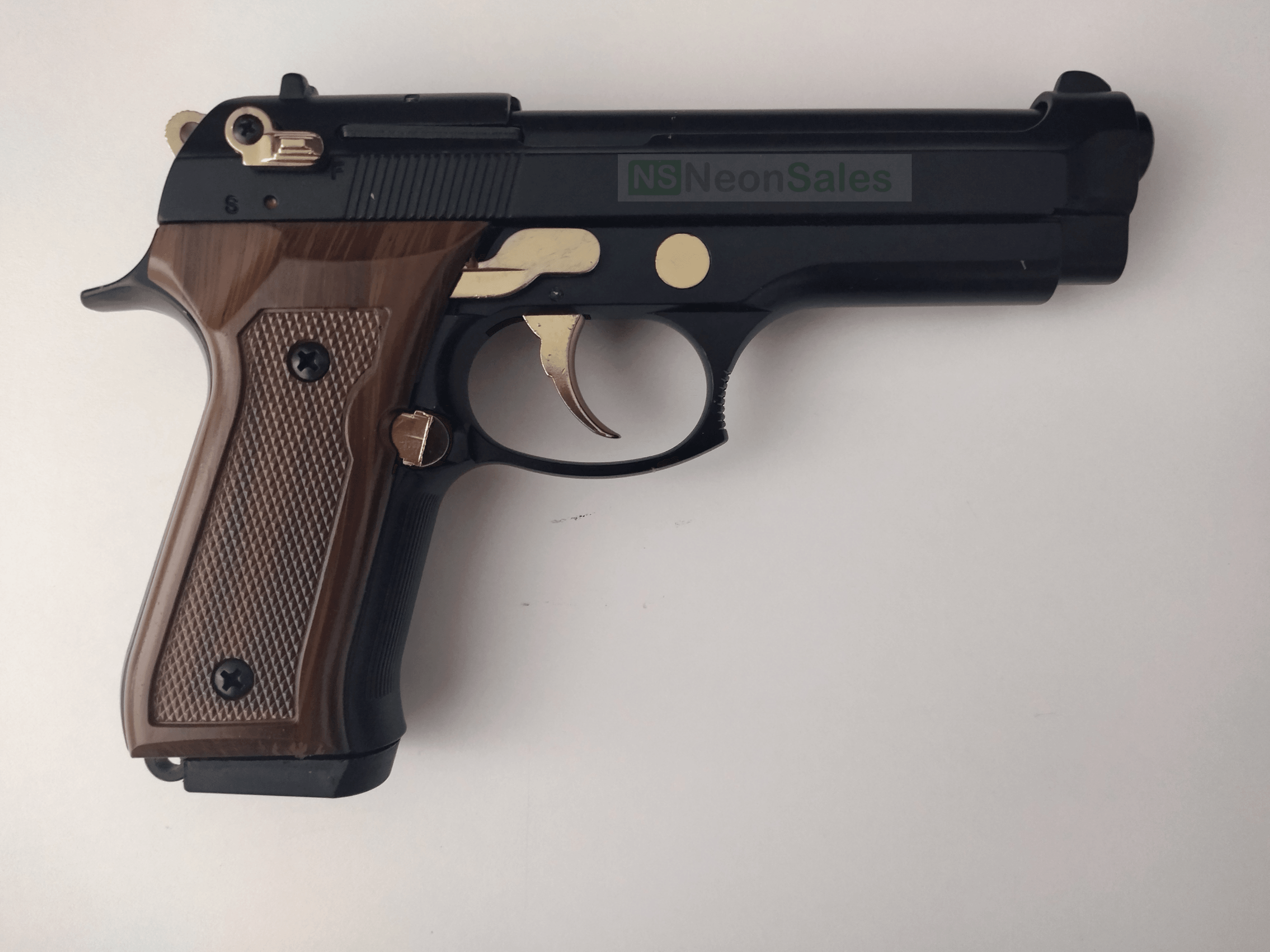 BLOW F92 BLANK GUN - BLACK/GOLD/BROWN - NeonSales {{ shop.shopifyCountryName }}
