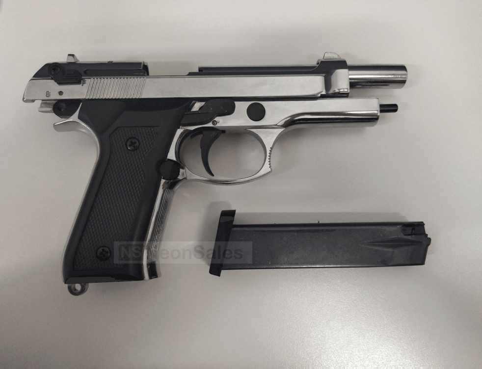 BLOW F92 BLANK GUN - SHINY CHROME - NeonSales {{ shop.shopifyCountryName }}