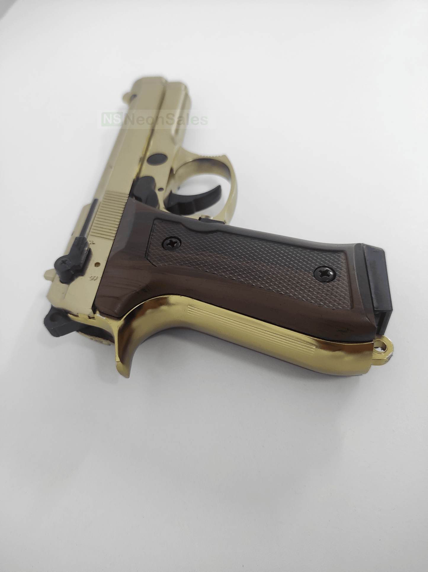 BLOW F92 BLANK PISTOL - GOLD W/ FAUX-WOOD GRIPS - NeonSales {{ shop.shopifyCountryName }}