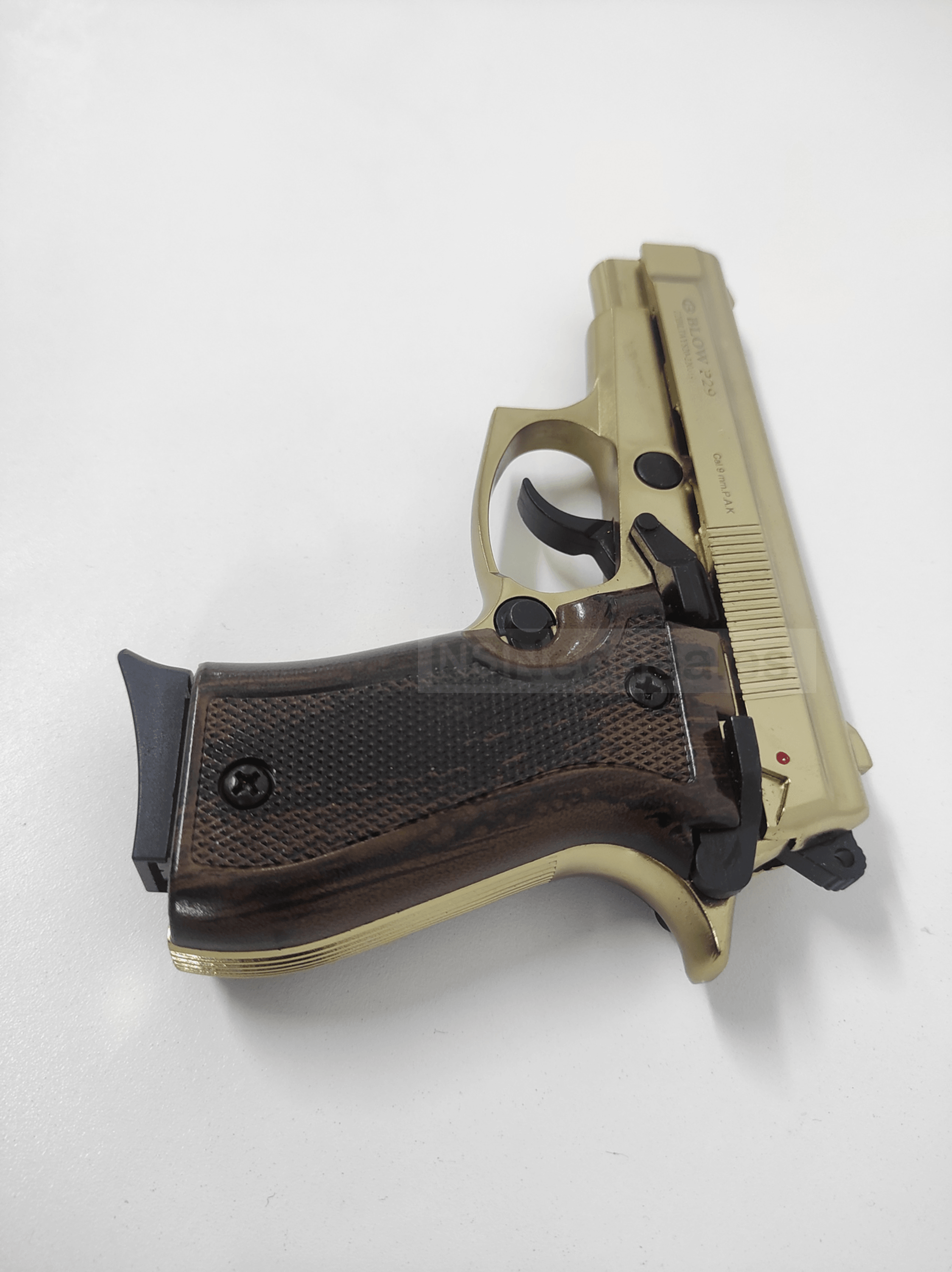 BLOW P29 BLANK GUN - GOLD W/ FAUX-WOOD GRIPS - NeonSales {{ shop.shopifyCountryName }}