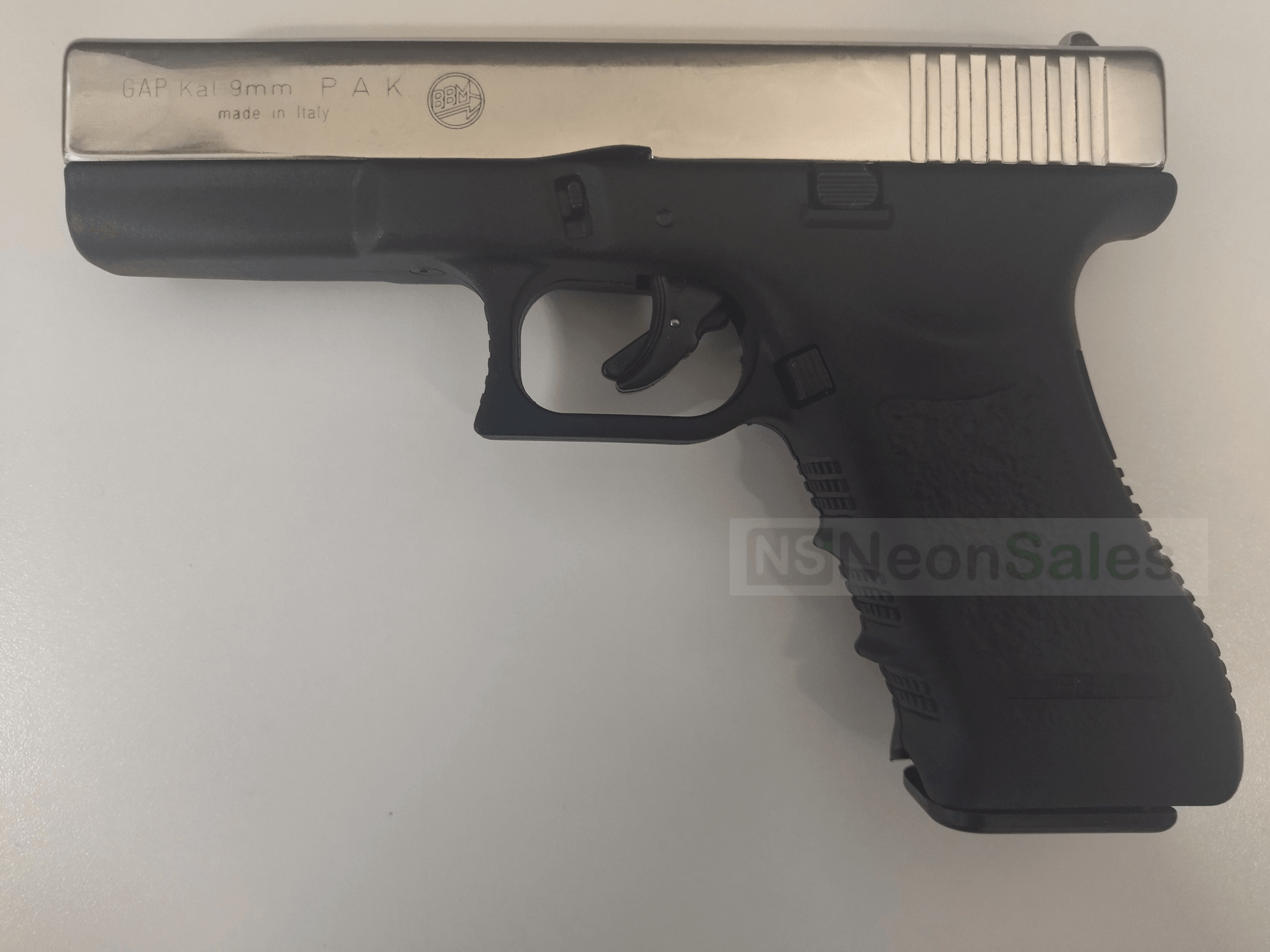 BRUNI GAP (GLOCK 17 REPLICA) BLANK GUN - CHROME - NeonSales South Africa