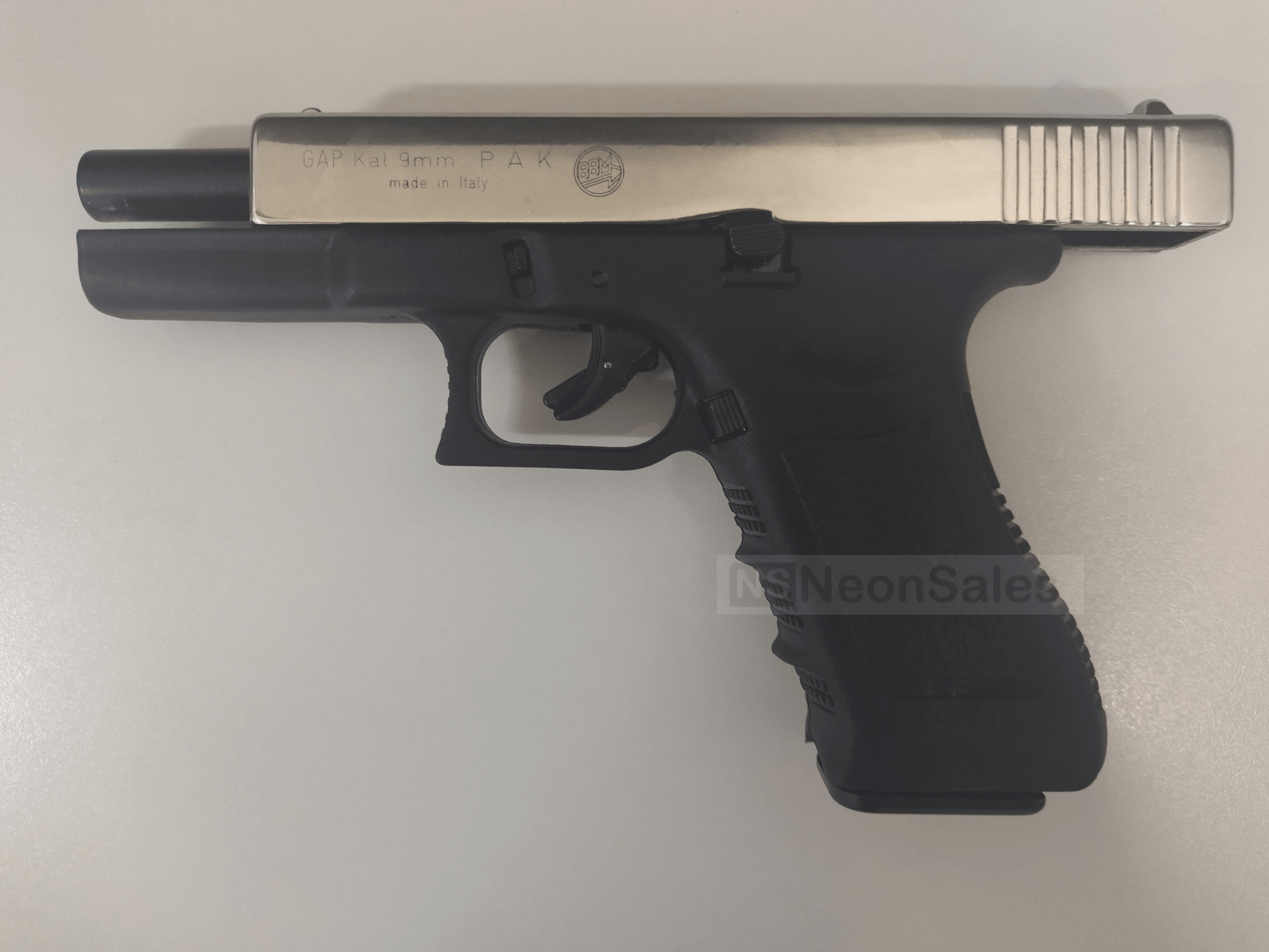 BRUNI GAP (GLOCK 17 REPLICA) BLANK GUN - CHROME - NeonSales South Africa