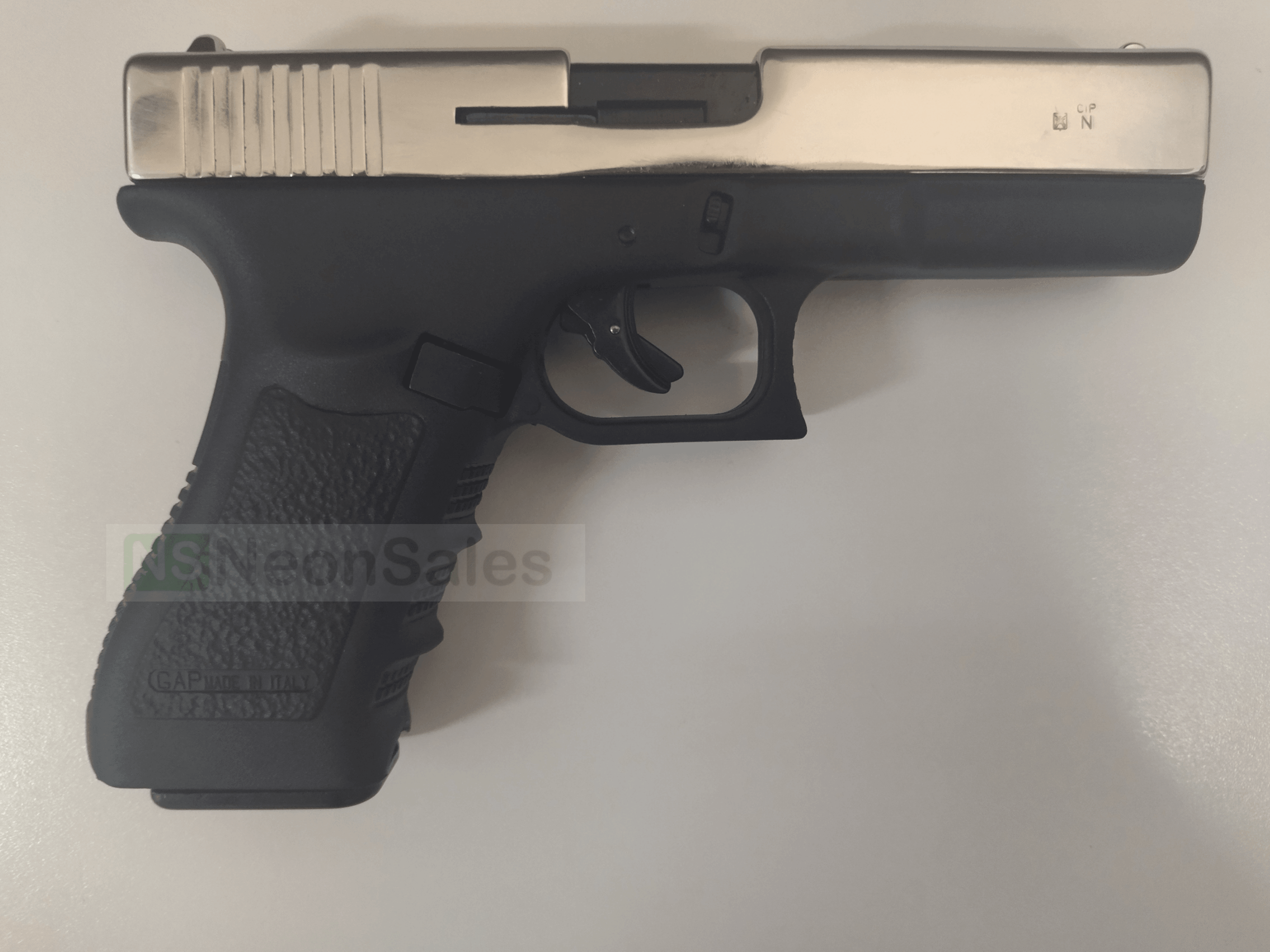 BRUNI GAP (GLOCK 17 REPLICA) BLANK GUN - CHROME - NeonSales South Africa