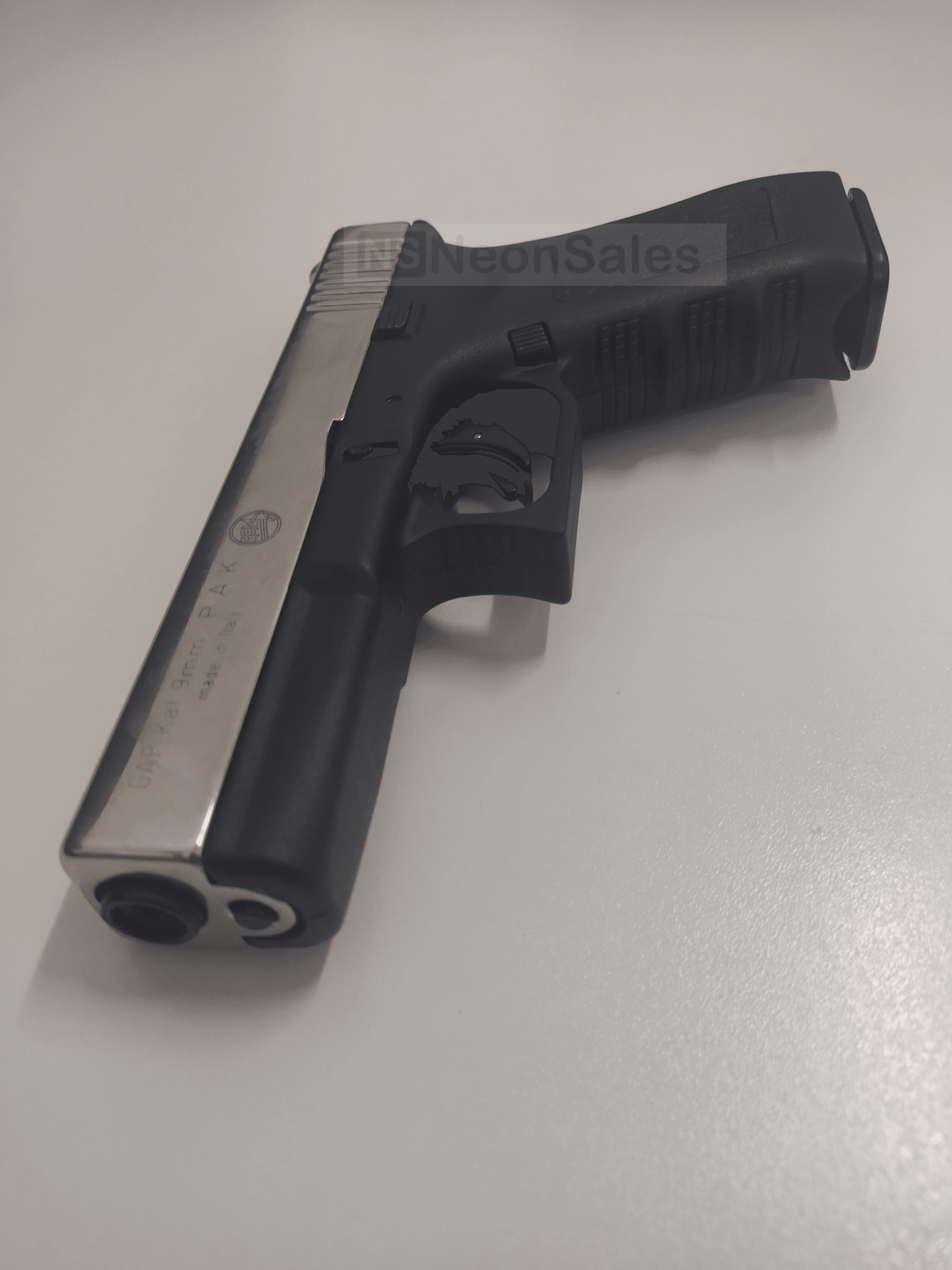 BRUNI GAP (GLOCK 17 REPLICA) BLANK GUN - CHROME - NeonSales South Africa