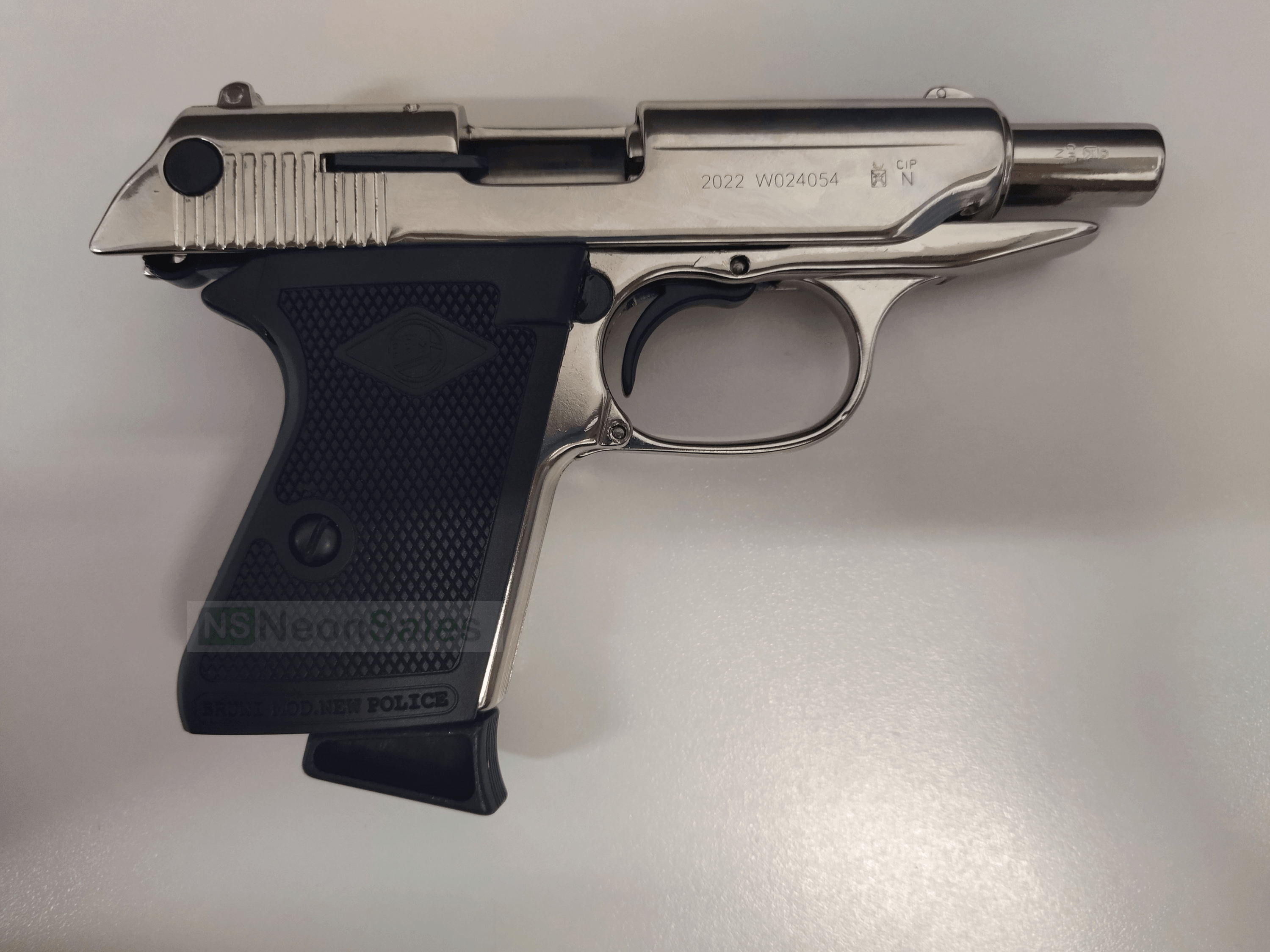 BRUNI NEW POLICE (PPK REPLICA) BLANK GUN - CHROME - NeonSales South Africa