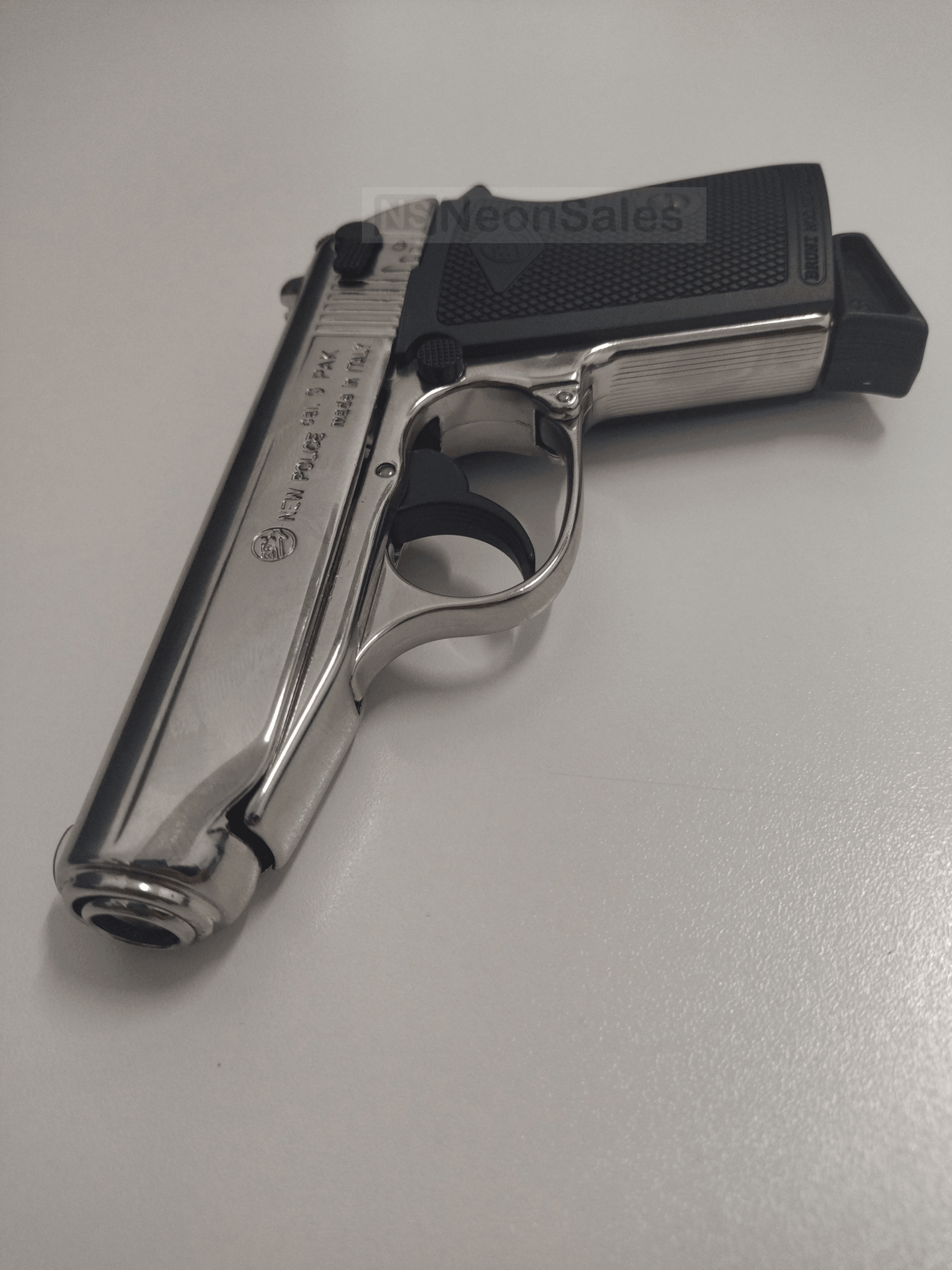 BRUNI NEW POLICE (PPK REPLICA) BLANK GUN - CHROME - NeonSales South Africa