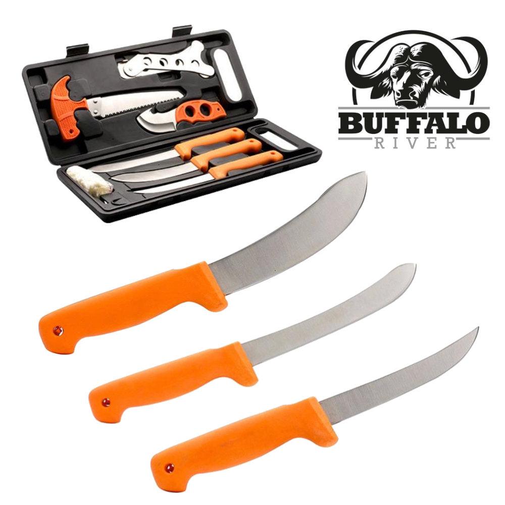 BUFFALO RIVER GAME PROCESSING ORANGE KNIFE SET | Neon Sales – NeonSales