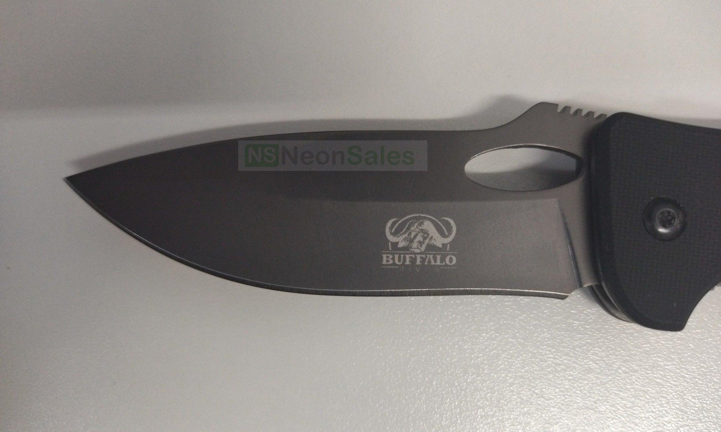 BUFFALO RIVER MAXIM FOLDER KNIFE 4.5" - BLACK - NeonSales {{ shop.shopifyCountryName }}