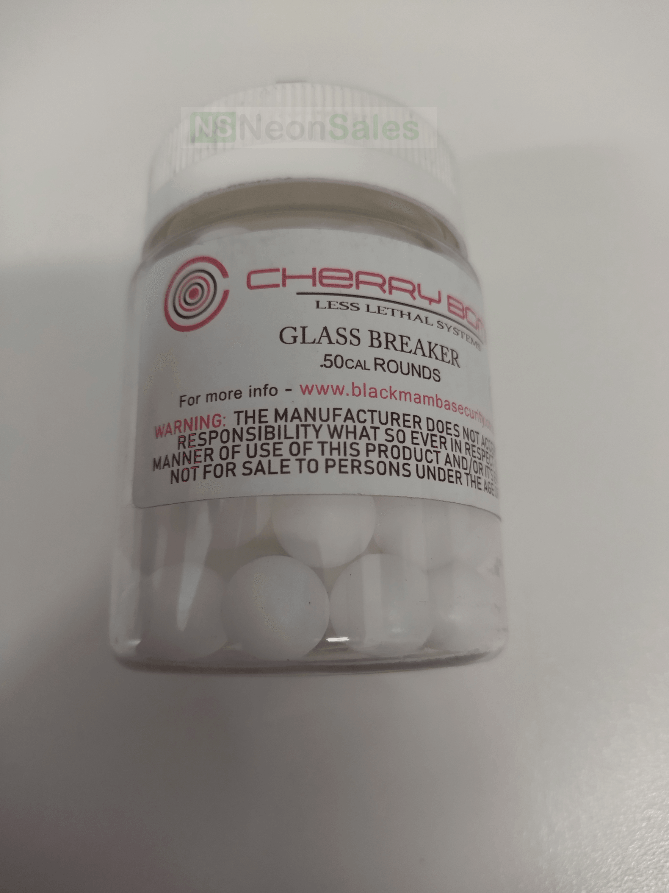 CHERRYBOMB .50 CAL SOLID ACETAL SHOT - 70's - NeonSales {{ shop.shopifyCountryName }}