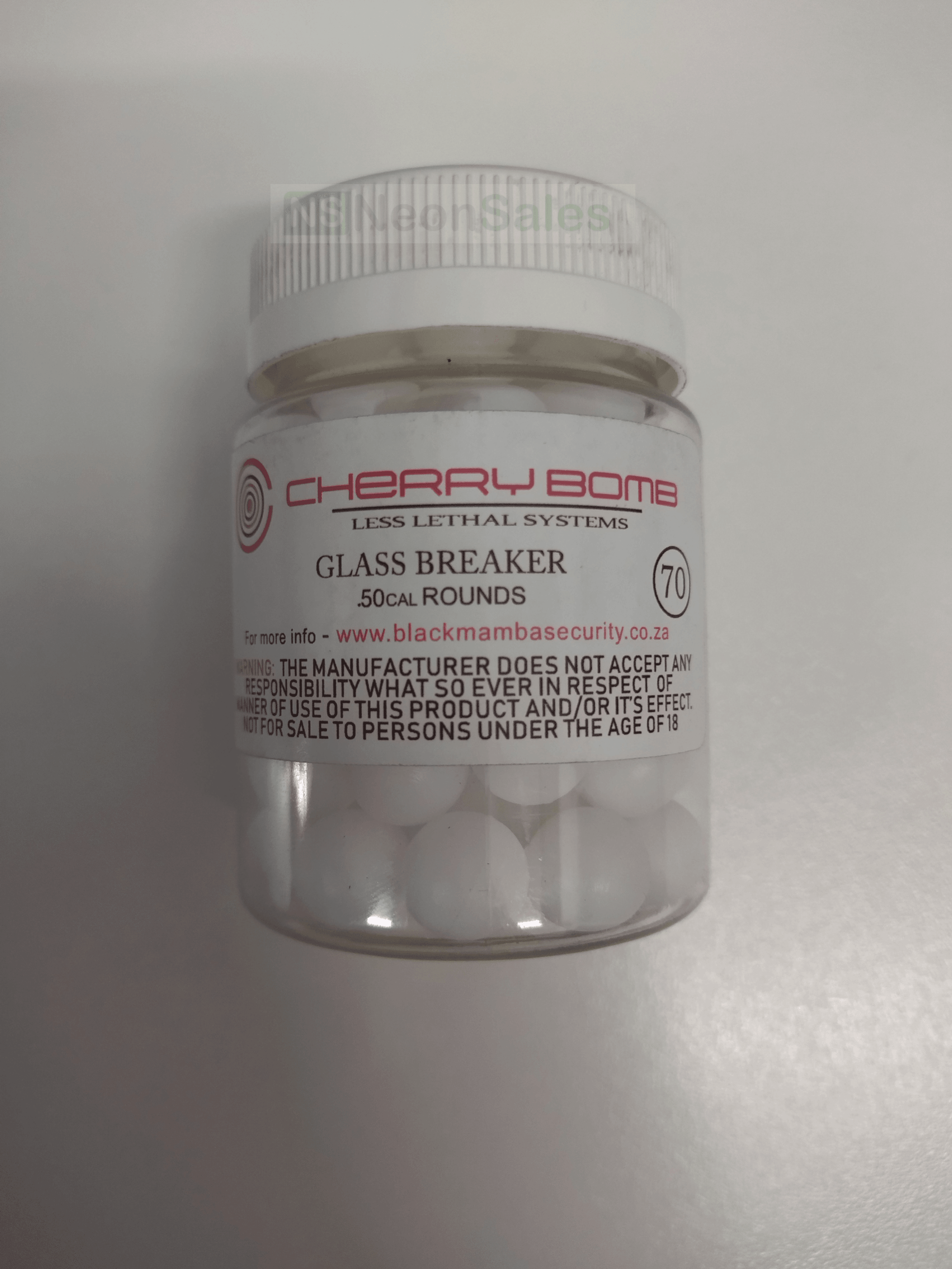 CHERRYBOMB .50 CAL SOLID ACETAL SHOT - 70's - NeonSales {{ shop.shopifyCountryName }}