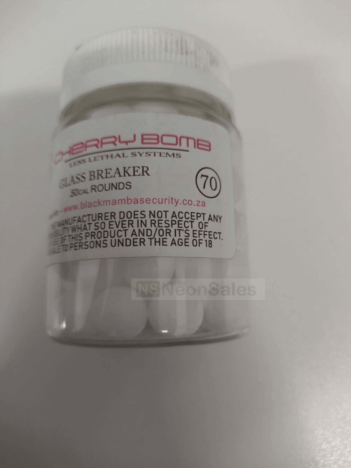 CHERRYBOMB .50 CAL SOLID ACETAL SHOT - 70's - NeonSales {{ shop.shopifyCountryName }}