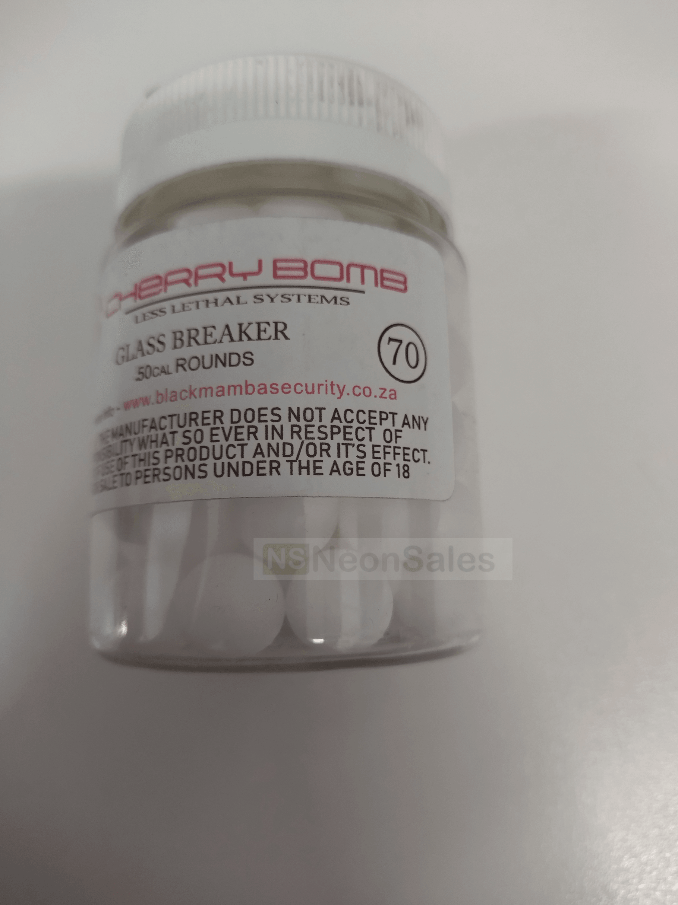 CHERRYBOMB .50 CAL SOLID ACETAL SHOT - 70's - NeonSales {{ shop.shopifyCountryName }}