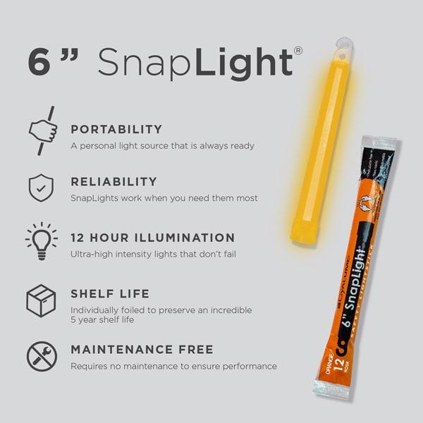 CYALUME SNAPLIGHT 6'' ORANGE SAFETY LIGHT - NeonSales {{ shop.shopifyCountryName }}