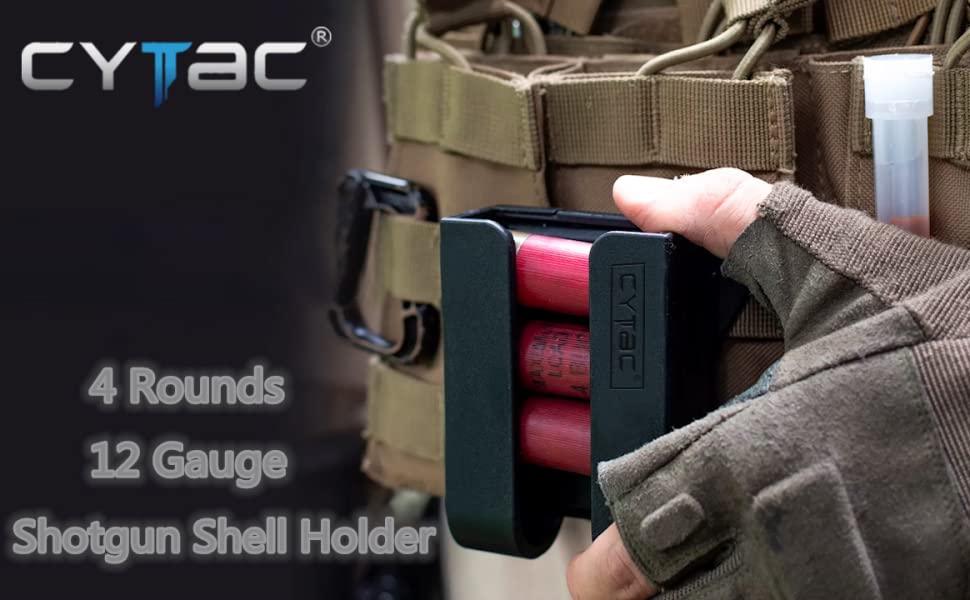 CYTAC 12GA SHOTGUN SHELL HOLDER, 4 ROUNDS - NeonSales {{ shop.shopifyCountryName }}