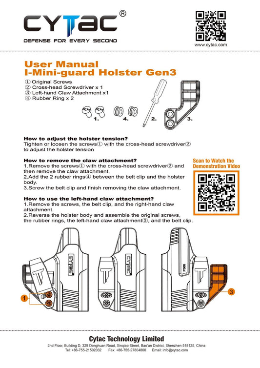 CYTAC I-MINI-GUARD IWB HOLSTER G3 - CZ P-10C - NeonSales {{ shop.shopifyCountryName }}