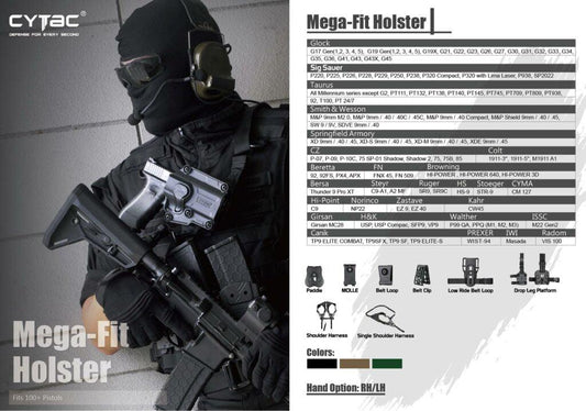 CYTAC MEGA FIT RIGHT HAND UNIVERSAL HOLSTER - NeonSales {{ shop.shopifyCountryName }}