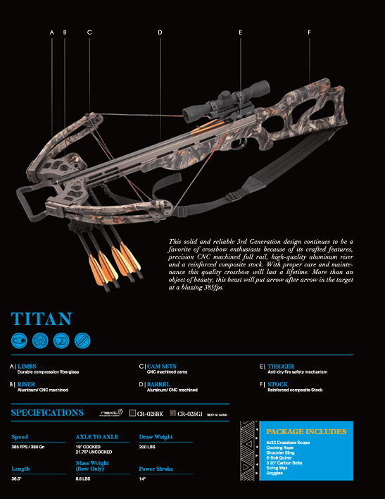 EK ARCHERY TITAN 200LB XBOW QUARD LIMB - BLACK - NeonSales South Africa