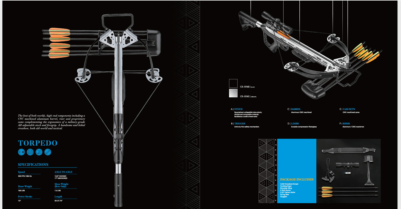 EK ARCHERY TORPEDO 185LB XBOW - BLACK - NeonSales South Africa