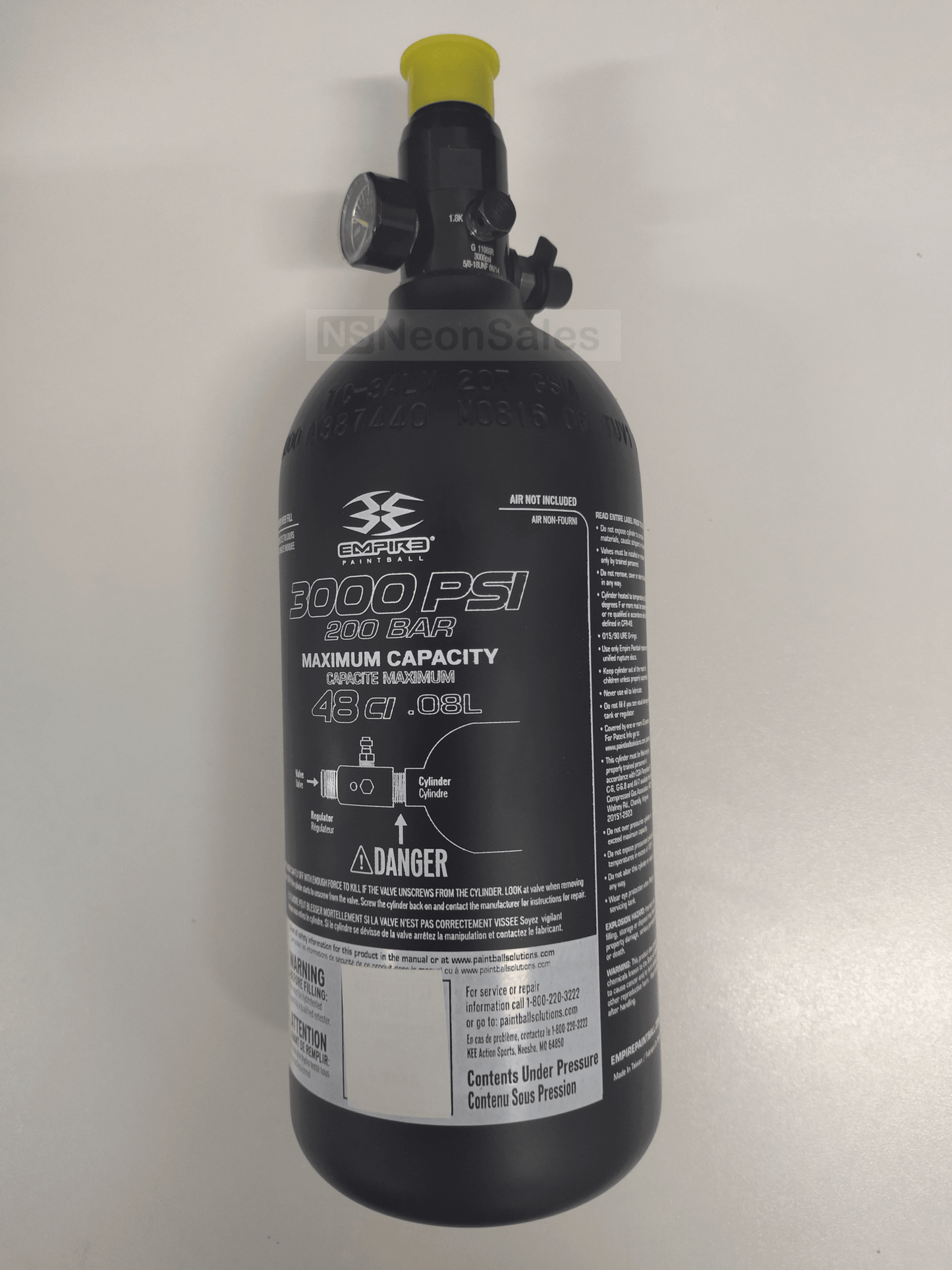 EMPIRE 48CI 3000PSI PAINTBALL TANK - NeonSales {{ shop.shopifyCountryName }}