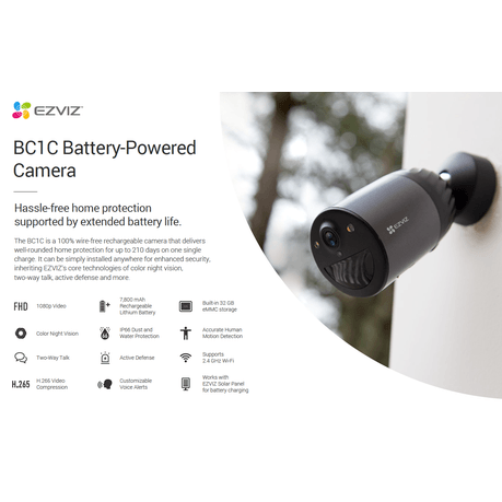 EZVIZ BC1C 1080P SMART HOME BATTERY CAMERA CS-BC1C - NeonSales {{ shop.shopifyCountryName }}
