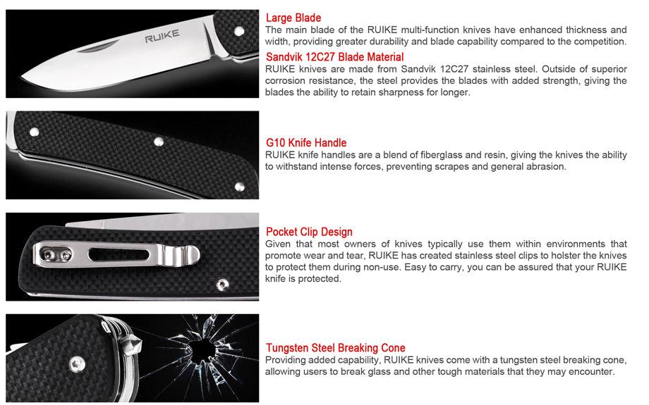 RUIKE L31-B CRITERION BLACK POCKET KNIFE - NeonSales
