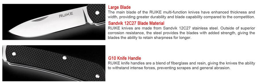 RUIKE L11-B CRITERION POCKET KNIFE, BLACK - NeonSales
