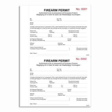 FIREARM PERMIT BOOK 1SLIP / PAGE - NeonSales {{ shop.shopifyCountryName }}