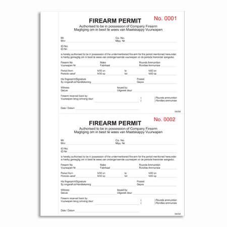 FIREARM PERMIT BOOK 2SLIP / PAGE - NeonSales {{ shop.shopifyCountryName }}