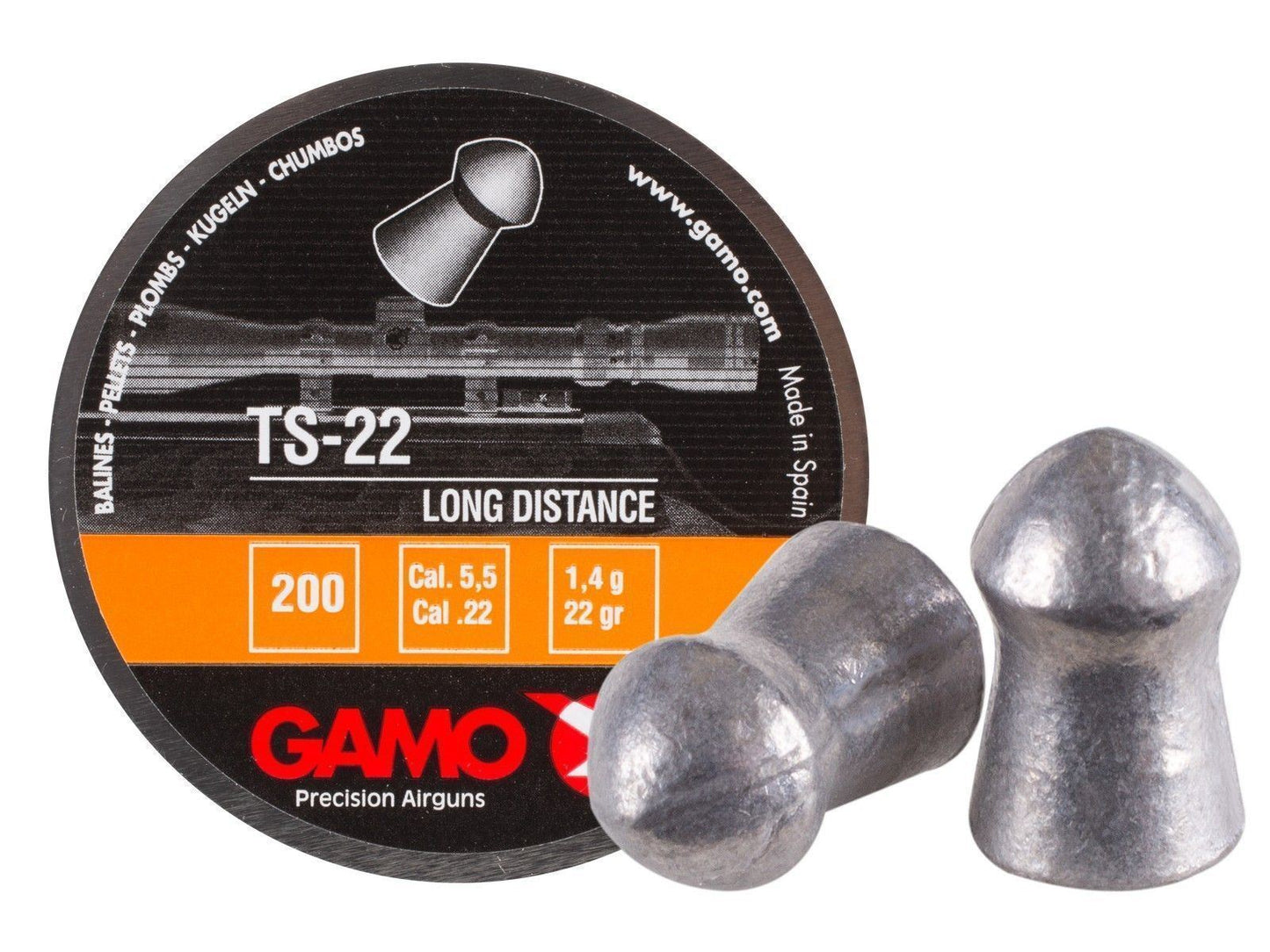 GAMO TS-22 PELLETS .22 (21.75GR) - 200's - NeonSales {{ shop.shopifyCountryName }}