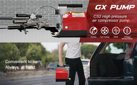 GX RED 4500 PSI PCP MINI COMPRESSOR, 12V/220V - NeonSales {{ shop.shopifyCountryName }}