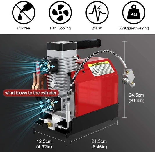 GX RED 4500 PSI PCP MINI COMPRESSOR, 12V/220V - NeonSales {{ shop.shopifyCountryName }}
