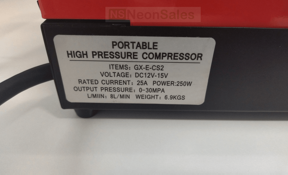 GX RED 4500 PSI PCP MINI COMPRESSOR, 12V/220V - NeonSales {{ shop.shopifyCountryName }}