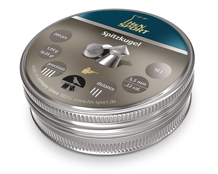 H&N 5.5MM SPITZKUGEL 16.05GR -200'S - NeonSales {{ shop.shopifyCountryName }}