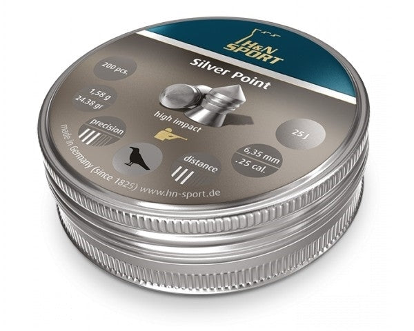 H&N 6.35MM SILVER POINT 24.38GR - 200'S - NeonSales {{ shop.shopifyCountryName }}