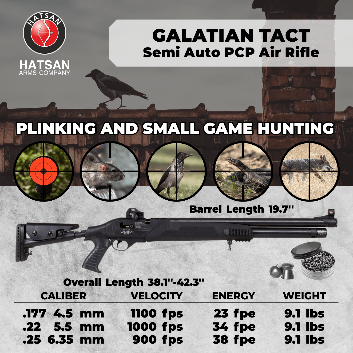 HATSAN GALATIAN TACT SEMI-AUTO PCP SYNTH .22 - NeonSales {{ shop.shopifyCountryName }}