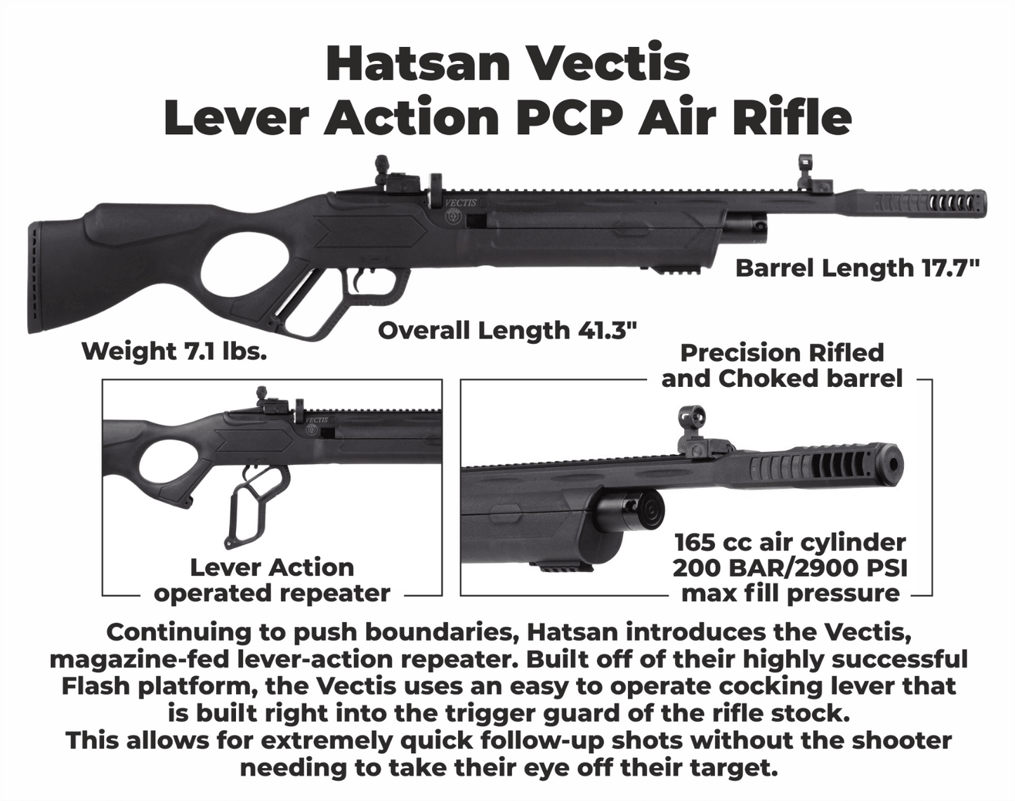 HATSAN VECTIS PCP AIR RIFLE SYNTH 5.5MM - NeonSales {{ shop.shopifyCountryName }}