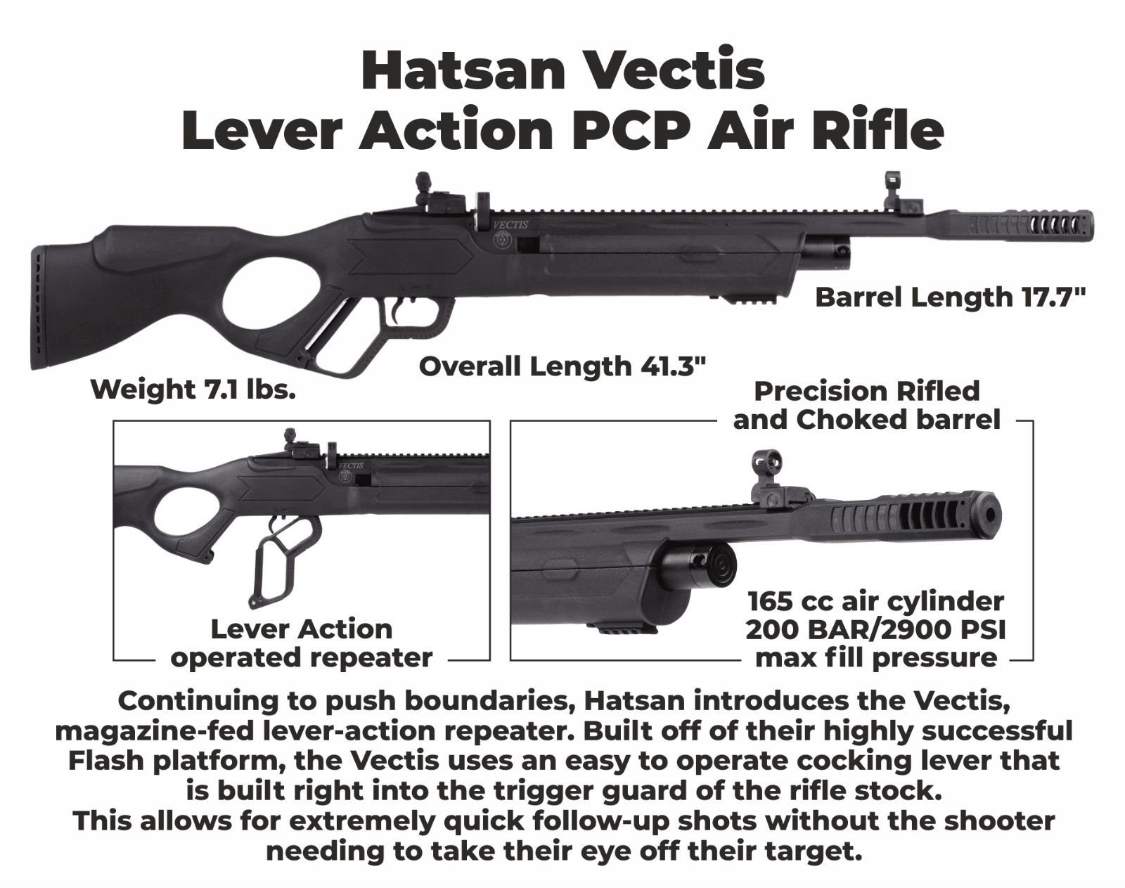 HATSAN VECTIS PCP AIR RIFLE SYNTH 5.5MM - NeonSales {{ shop.shopifyCountryName }}