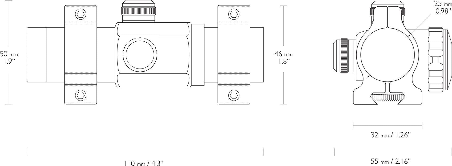 HAWKE RED DOT 1X25 9-11MM 12110 - NeonSales South Africa