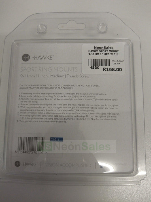 HAWKE SPORT MOUNT 1" MED 9-11MM - 21011 - NeonSales {{ shop.shopifyCountryName }}